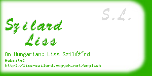 szilard liss business card